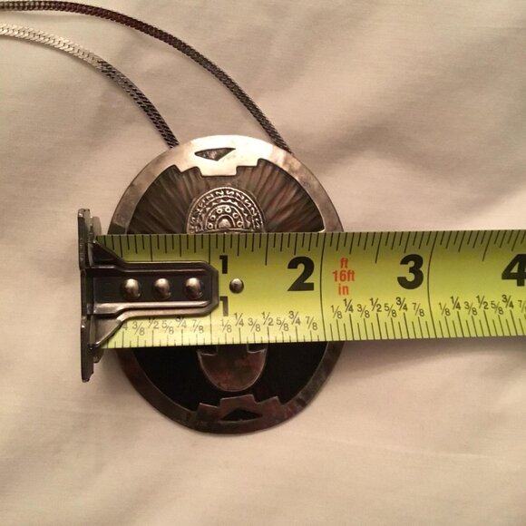 Old Viracocha Sterling Silver and Copper Pendant with SS Chain Peru 26g - Picture 11 of 11